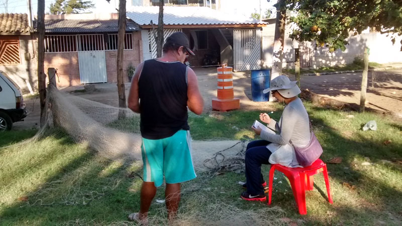 Interview de pêcheurs Toninha Franciscana Brésil