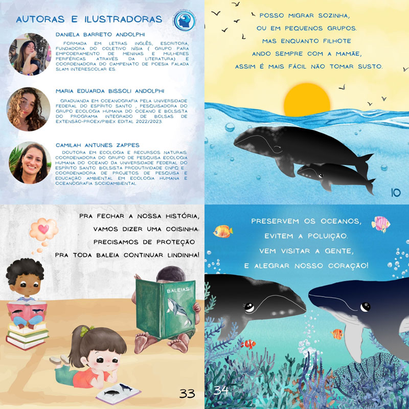 livre pour enfants baleines à bosse baleines franches brésil baleias Fafá e Juba