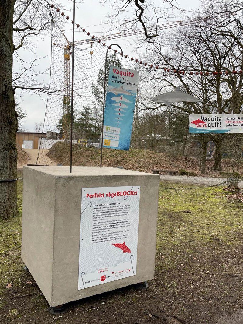 Vaquita Betonblock illegale Fischerei Tiergarten Nürnberg
