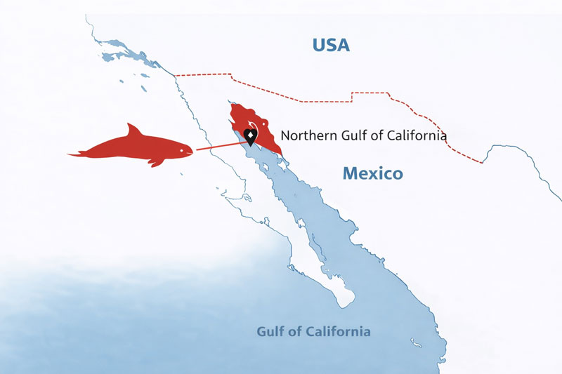 vaquita distribution map upper gulf of california mexico verbreitungsgebiet